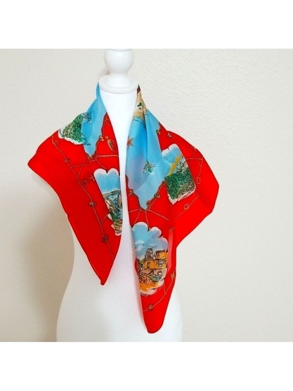 Scarf,made in Italy. 30inches square. Lightweight. - Picture 2 of 5